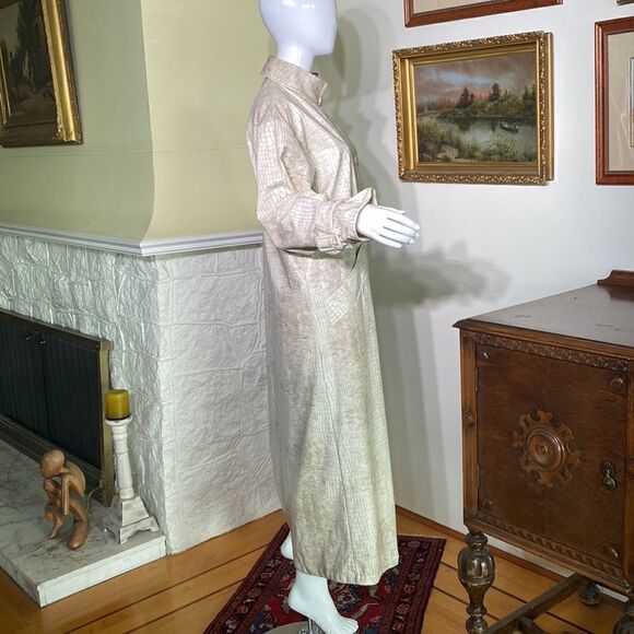 Vintage Linda Lundstrom 1980’s Snakeskin Maxi Trench Coat - Picture 6 of 13